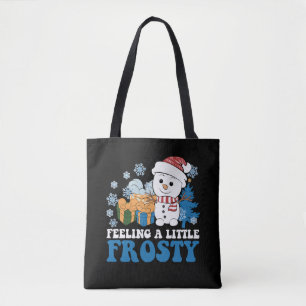 Tote Bag Se sentant un peu bonhomme de neige enneigé Noël g
