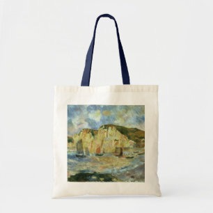 Tote Bag Sea and Cliffs by Pierre Renoir, Vintage Fine Art