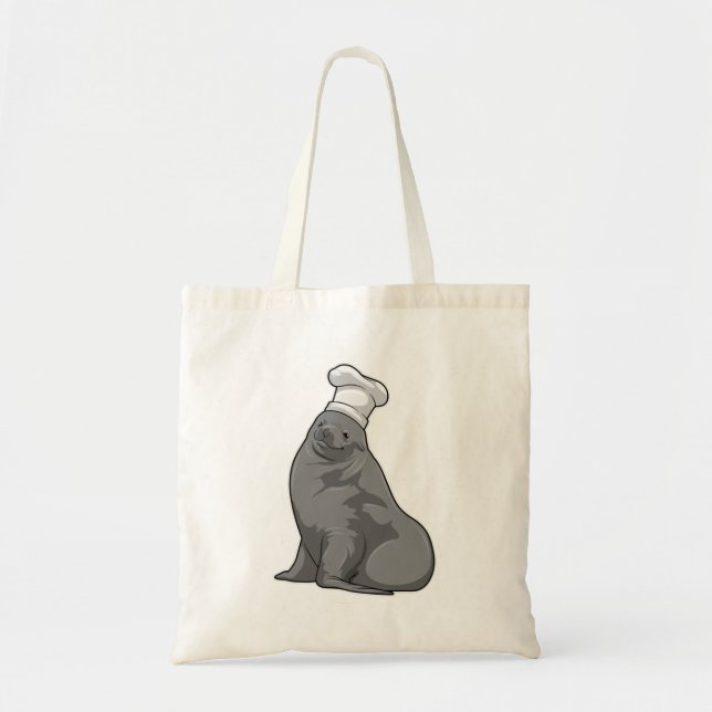Tote Bag Seal as Cook with Chef casquette (Devant)