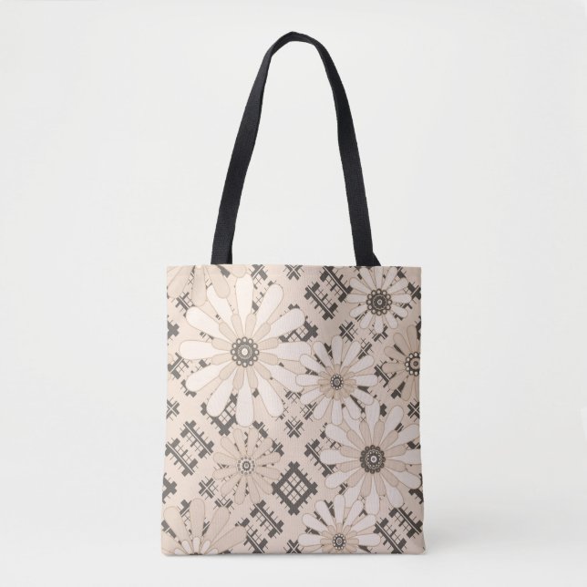 Tote Bag Seamless abstract moderne checkered plaid floral b (Devant)