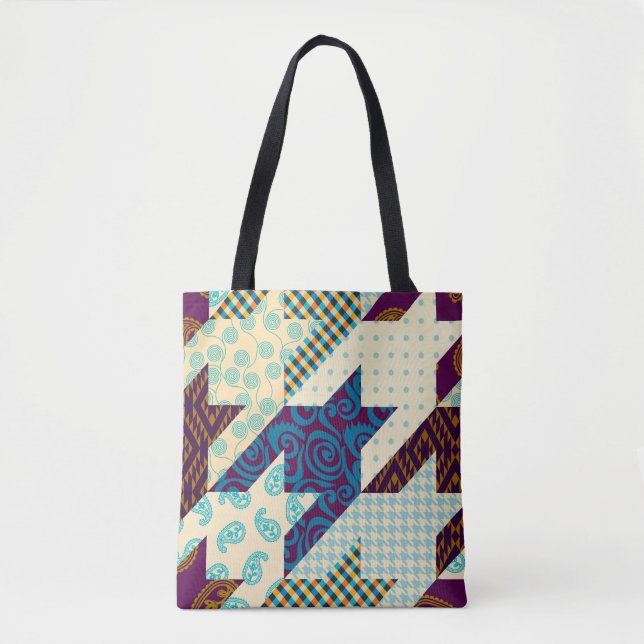 Tote Bag Seamless background pattern. Patchwork pattern. Vi (Devant)