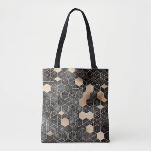 Tote Bag Seamless grungy hexagon pattern isometric geometry