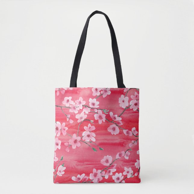 Tote Bag Seamless pattern with Beautiful Cherry blossom flo (Devant)