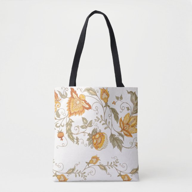 Tote Bag Seamless pattern with stylized ornamental flowers  (Devant)