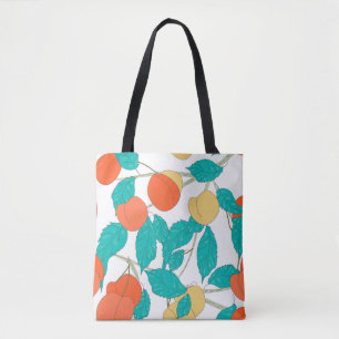 Tote Bag Seamless texture with fruits and leafs