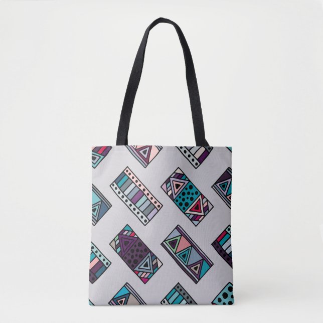 Tote Bag Seamless vintage pattern. geometrical background w (Devant)