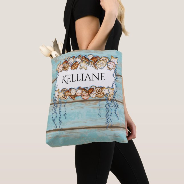 Tote Bag Seashells Beach Fourre-tout (De près)