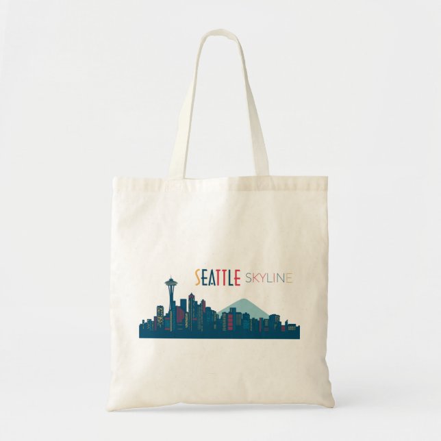 Tote Bag Seattle Skyline Blue (Devant)