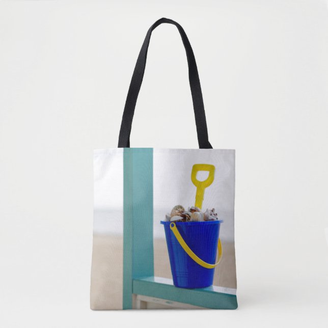 Tote Bag Seau rempli de coquillages (Devant)