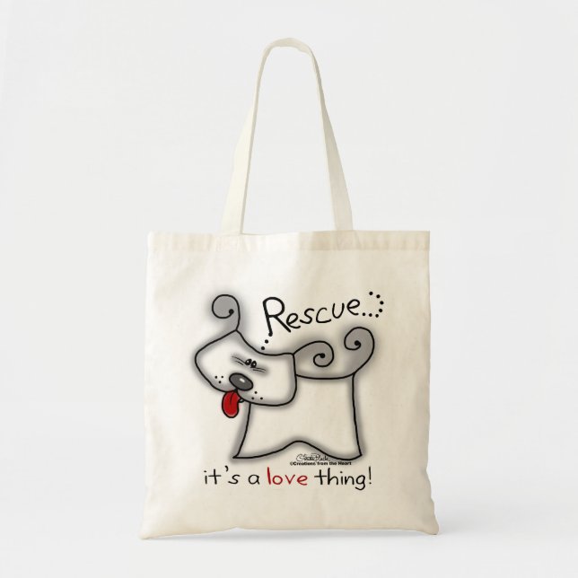 Tote Bag Secourir Chien ... C'est une chose d'amour (Devant)