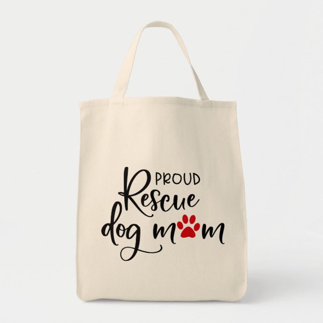 Tote Bag Secourir le chien - "Fier Secourir le chien maman" (Devant)