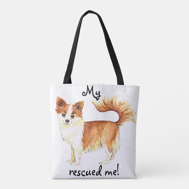 Tote Bag Secourir le long manteau Chihuahua (Dos)
