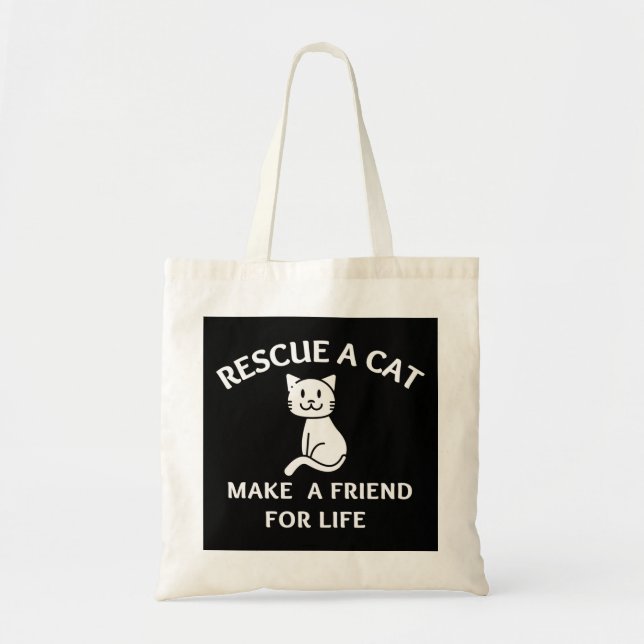 Tote Bag Secourir Un Chat Faire Un Ami Pour La Vie (Devant)