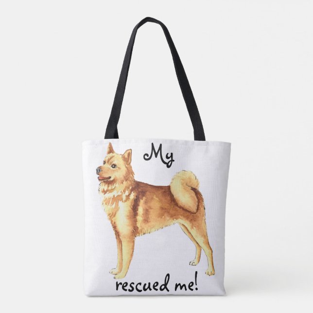 Tote Bag Secourir un Spitz finlandais (Dos)