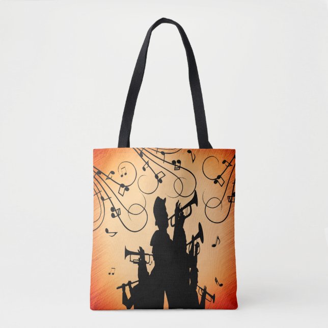 Tote Bag Section Trumpet Jazz Musique Orange Rust (Devant)