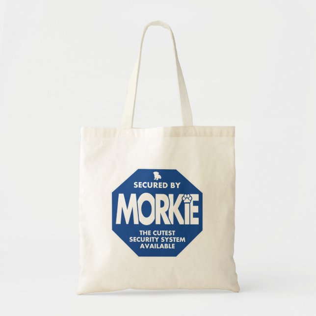 Tote Bag Sécurité-Morkie-Bleue (Devant)