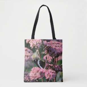 Tote Bag Sedum de Matrona d'amiral blanc papillon