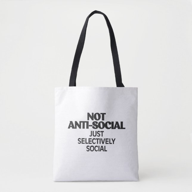 Tote Bag Selectively Social Statement Typography Design (Devant)