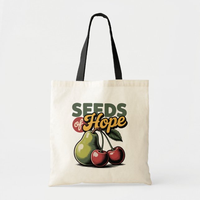 Tote Bag Semences de l'espoir Pear Cherry Retro Christian T (Devant)