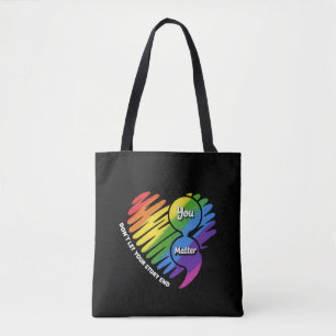 Tote Bag Semikolon Prévention du suicide LGBTQ Santé mental