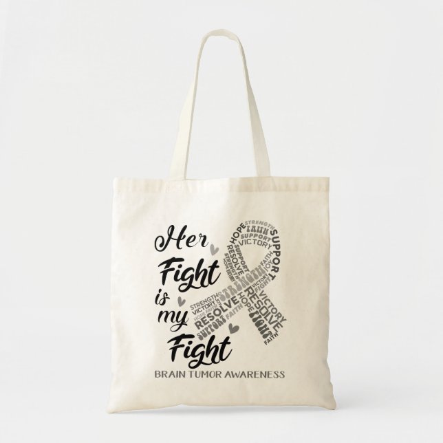 Tote Bag Sensibilisation à la tumeur cérébrale Son combat e (Devant)