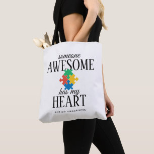Tote Bag Sensibilisation à l'autisme Quelqu'un d'incroyable