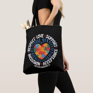 Tote Bag Sensibilisation à l'autisme Respect autistique Amo