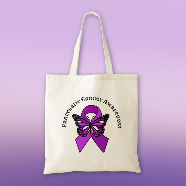 Tote Bag Sensibilisation au cancer du pancréas | Papillon (Créateur téléchargé)