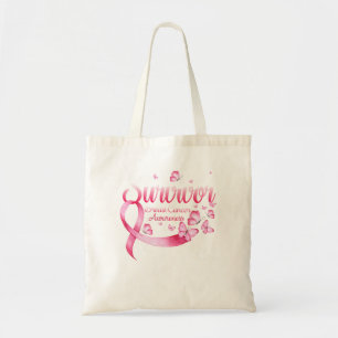 Tote Bag Sensibilisation au cancer du sein Papillons roses