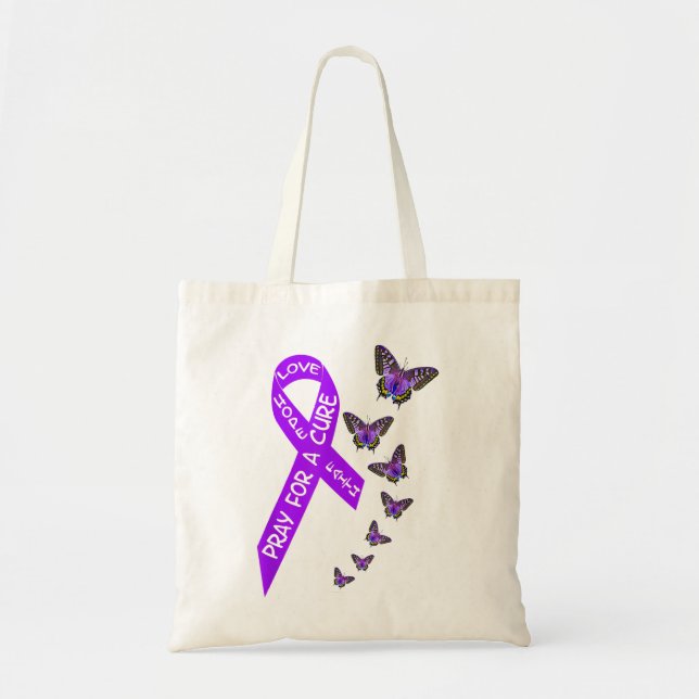 Tote Bag Sensibilisation au cancer pancréatique papillon fé (Devant)
