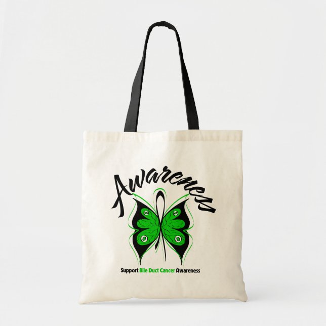 Tote Bag SENSIBILISATION Papillon Bile Ducs Cancer (Devant)