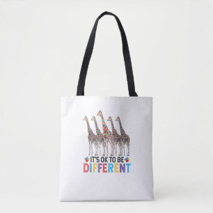 Tote Bag Sensibilisation sur l'autisme Cute Giraffe Animal 