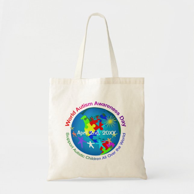 Tote Bag Sensibilisation sur l'autisme mondiale (Devant)