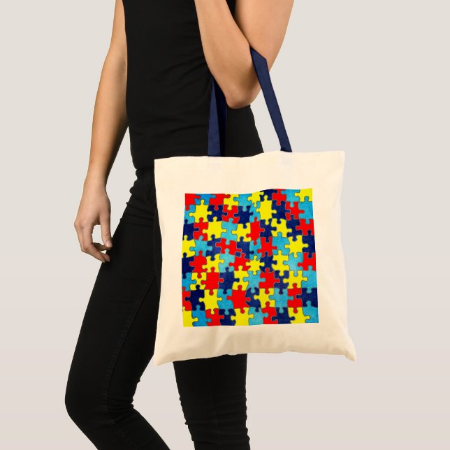 Tote Bag Sensibilisation sur l'autisme-Puzzle par Shirley T (Devant (produit))