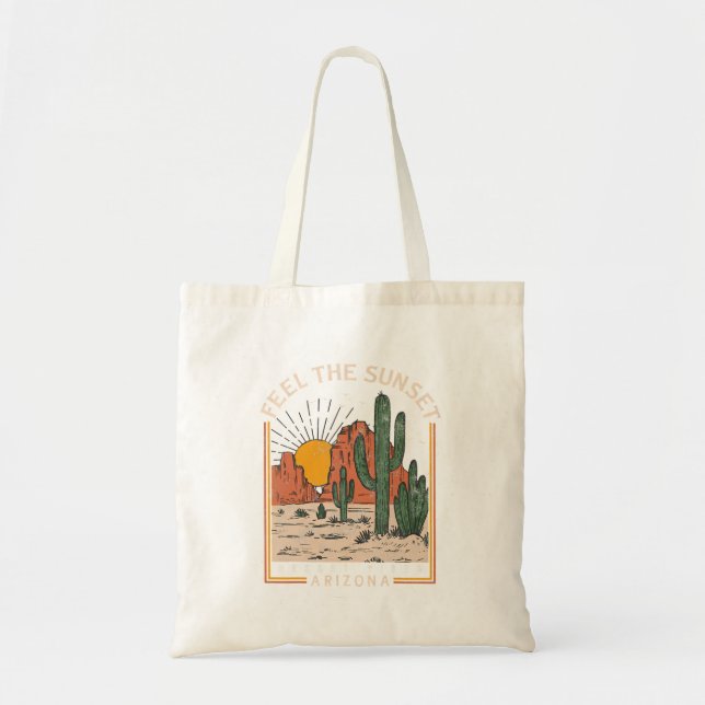 Tote Bag Sentez Sunset Desert Vibes Arizona Mountain Cactus (Devant)