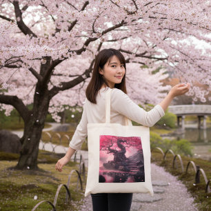 Tote Bag Sentier mystique des fleurs de cerisier – Escalier