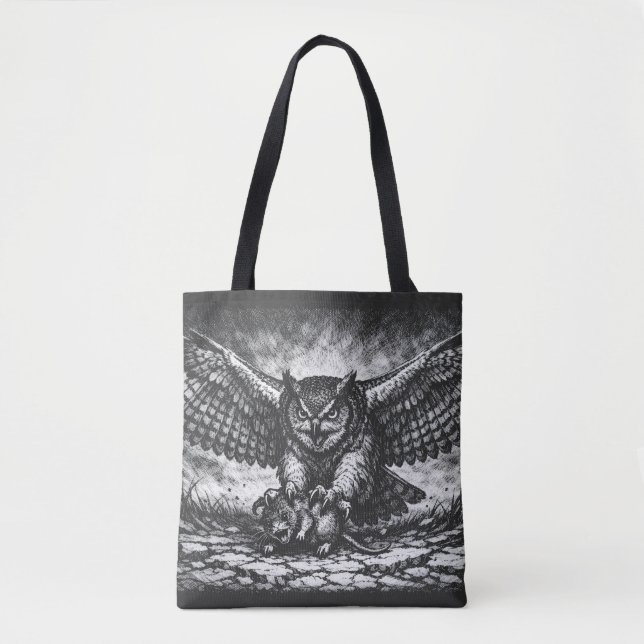 Tote Bag Sentinelle Hibou ailé par BurnsInHell (Devant)