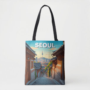 Tote Bag Séoul Bukchon Coucher de soleil sud-coréen