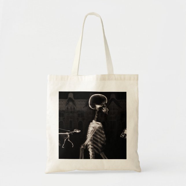 Tote Bag Sépia de minuit de noir de balade de squelettes de (Devant)