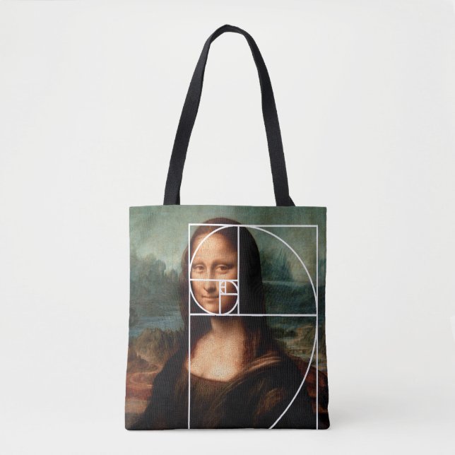 Tote Bag Séquence Leonardo da Vinci Mona Lisa Fibonacci (Devant)