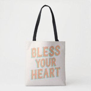 Tote Bag Sercq du Sud : Bénissez votre coeur (turquoise et