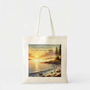 Tote Bag Serene Lake & Quote