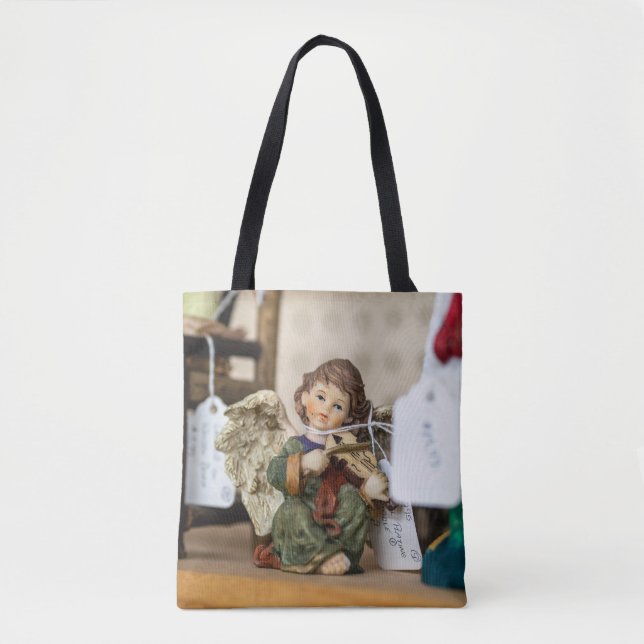Tote Bag Serene Reading Angel Figurine (Devant)