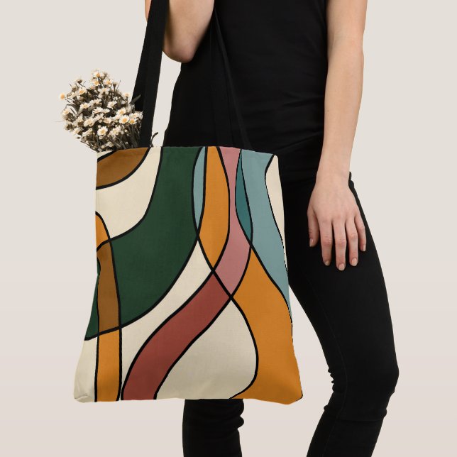 Tote Bag Serene Savanna Gentle Abstract Modern Earthy (De près)