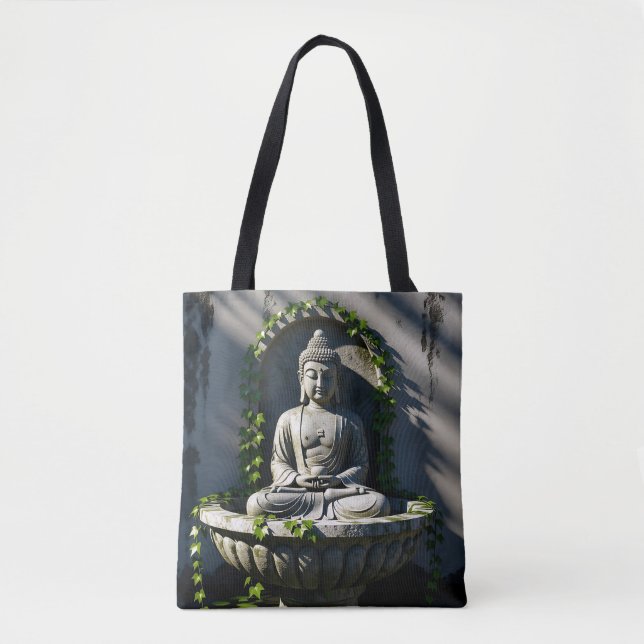 Tote Bag Serene Tranquille Fontaine Bouddha (Devant)