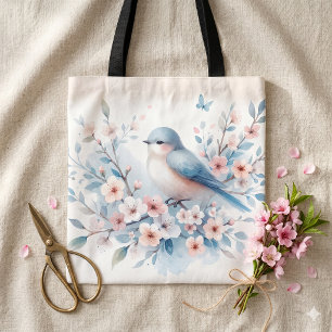Tote Bag Sérénité aquarelle Fleur de Bluebird