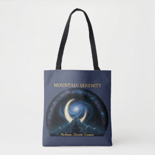 Tote Bag Sérénité Montagnarde Méditation Cosmique, Croissan