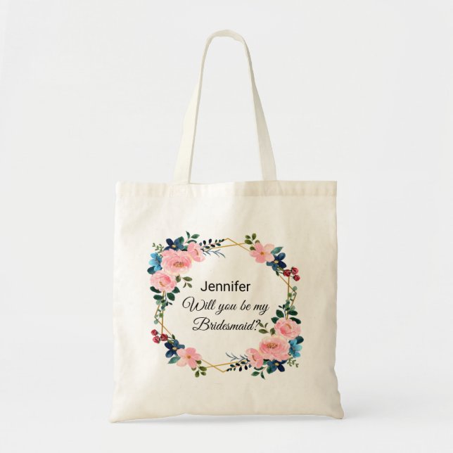 Tote Bag serez-vous ma servante mariage de couronne fleurie (Devant)
