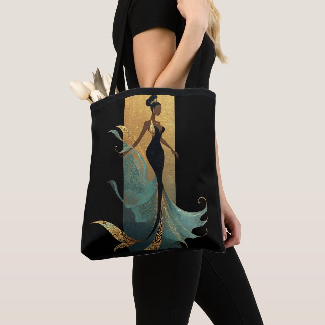 TOTE BAG SÉRIE MERMAID NOIR #1  (De près)