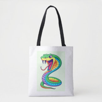 Tote Bag "Serpent arc-en-ciel avec gros doigts : Gras et co